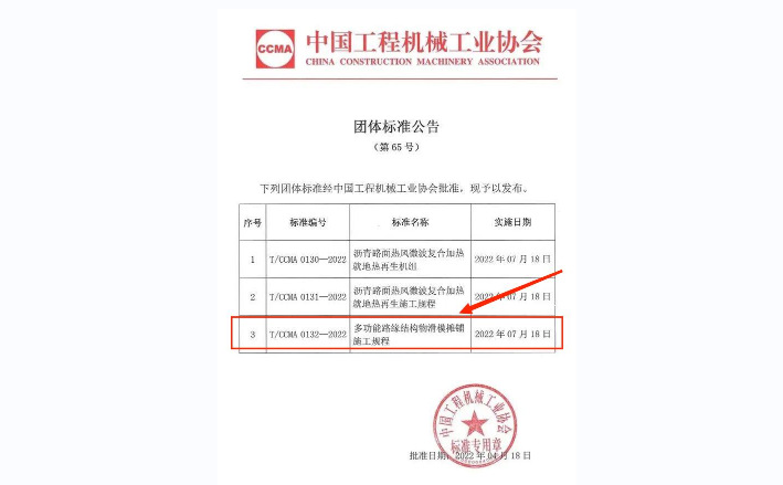 徐州新路科技主编的路缘石滑模摊铺施工标准《多功能路缘石结构物滑模摊铺施工规程》正式发布